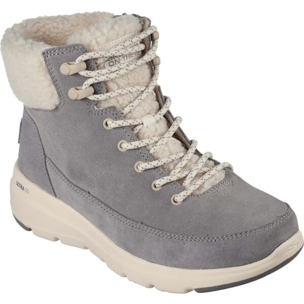 Skechers GLACIAL ULTRA - WOODLANDS Дамски зимни обувки, сиво, размер