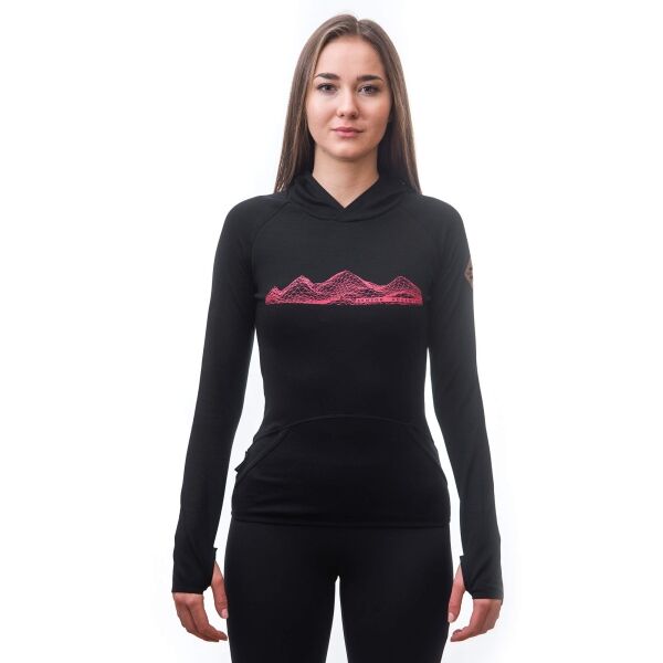 Sensor MERINO UPPER MOUNTAINS W Damen Sweatshirt, Schwarz, Größe XL