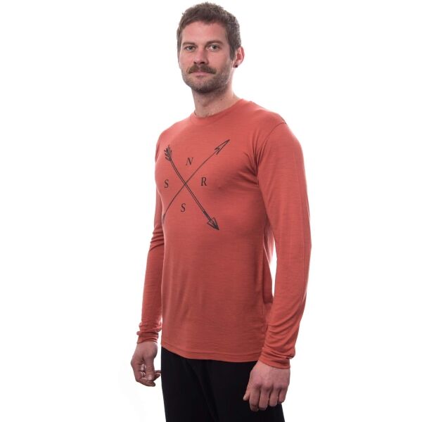 Sensor MERINO ACTIVE SNSR Мъжка  функционална тениска, оранжево, Veľkosť M