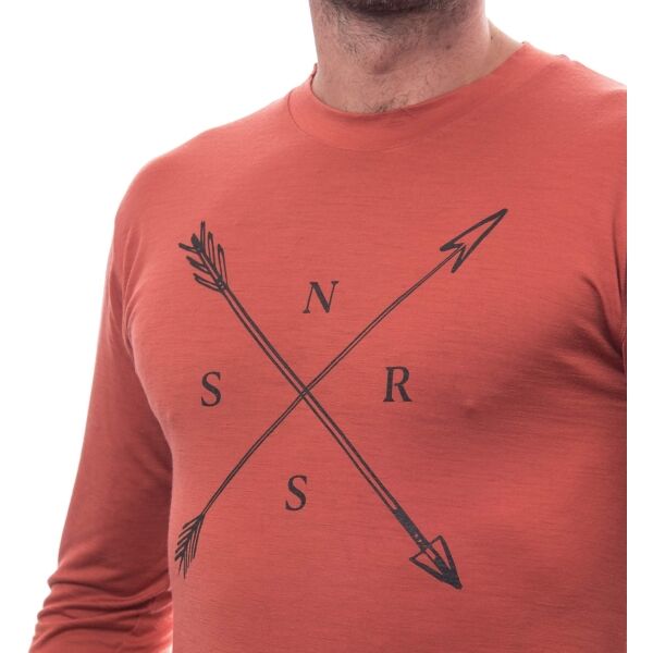 Sensor MERINO ACTIVE SNSR Мъжка  функционална тениска, оранжево, Veľkosť M