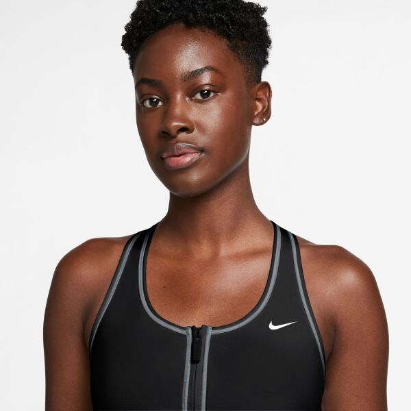 Nike SWOOSH Дамско спортно бюстие, черно, Veľkosť L
