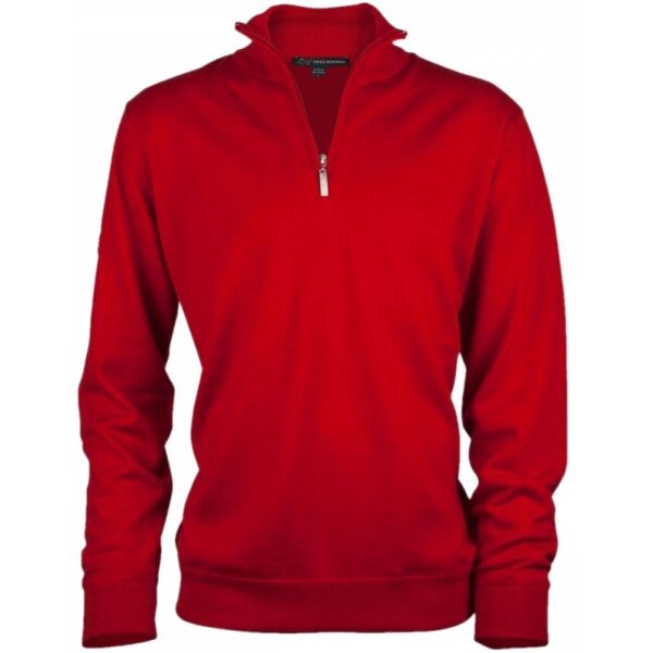 GREGNORMAN MERINO (50:50) ZIP-NECK Мъжки пуловер за голф, червено, Veľkosť S