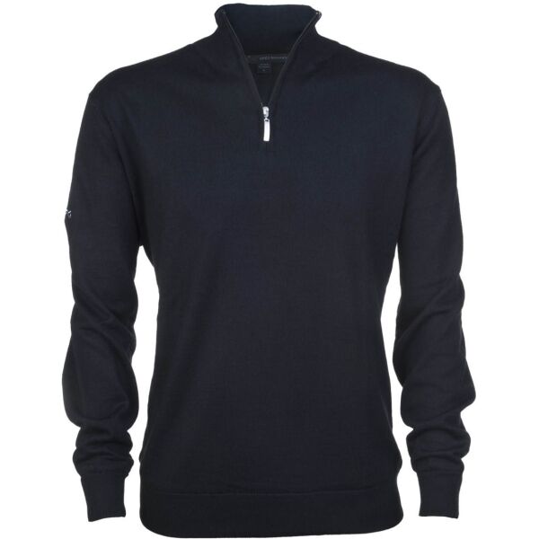 GREGNORMAN MERINO (50:50) ZIP-NECK Мъжки пуловер за голф, черно, размер