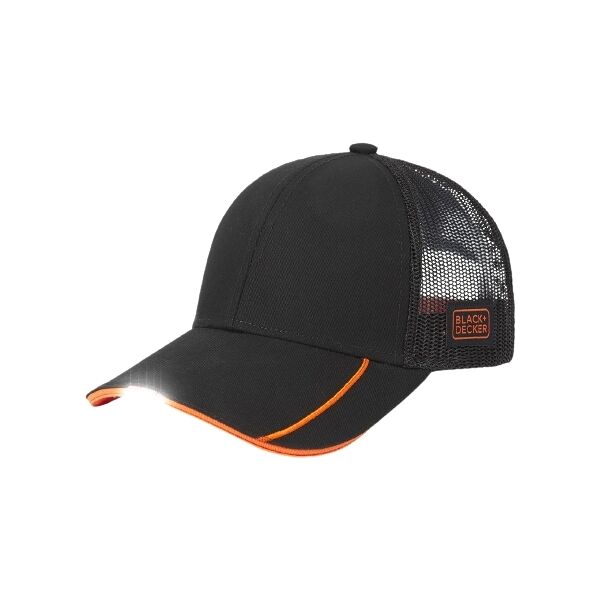 BLACK & DECKER CAP Arbeitsmütze Mit Leuchte, Schwarz, Größe Os