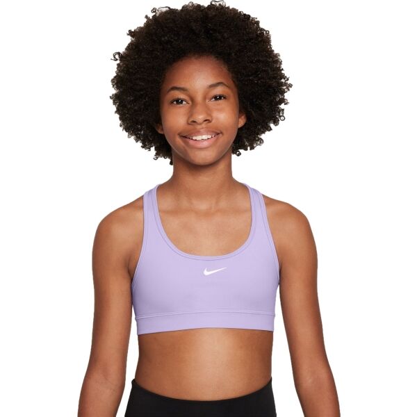 Nike DRI-FIT SWOOSH Dievčenská športová podprsenka, fialová, veľkosť