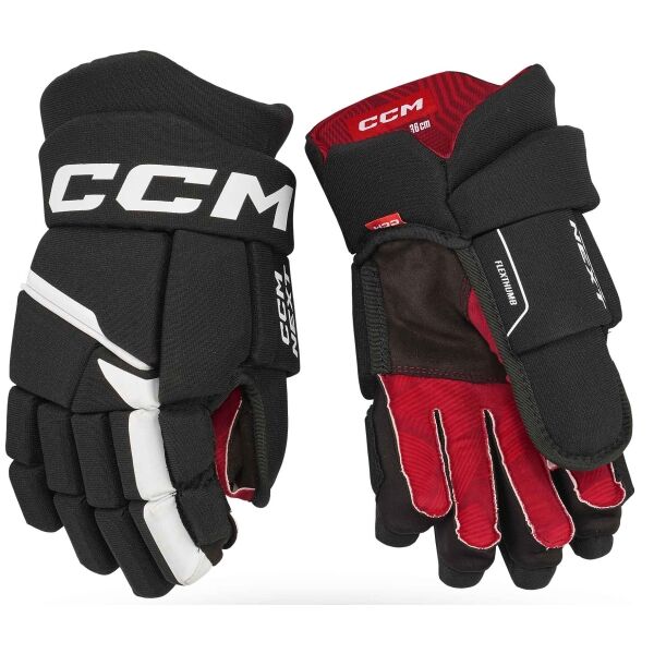 CCM HG NEXT JR Eishhockey Handschuhe, Schwarz, Größe 10