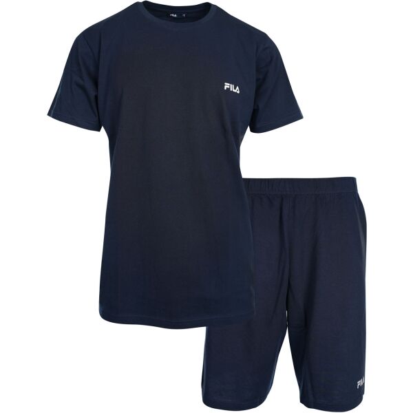 Fila SET SHORT SLEEVES T-SHIRT AND SHORT PANTS IN JERSEY Pánske pyžamo, tmavo modrá, veľkosť