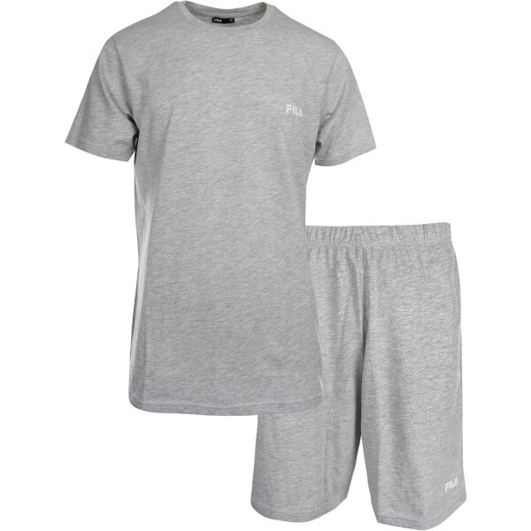 Fila SET SHORT SLEEVES T-SHIRT AND SHORT PANTS IN JERSEY Pánske pyžamo, sivá, veľkosť