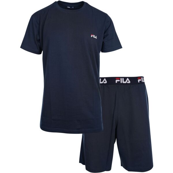 Fila SET SHORT SLEEVES T-SHIRT AND SHORT PANTS IN JERSEY Pánske pyžamo, tmavo modrá, veľkosť