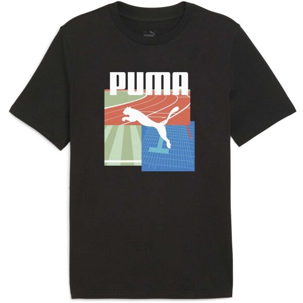 Puma GRAPHIC SUMMER SPORTS TEE Pánske tričko, čierna, veľkosť