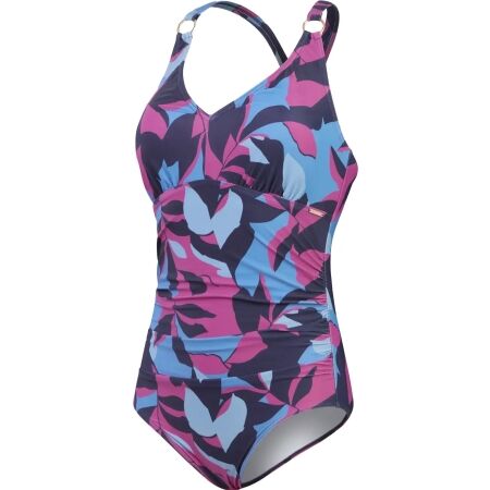 Speedo SHAPING PRITNED V NECK 1 PIECE - Ženski jednodijelni kupaći kostim