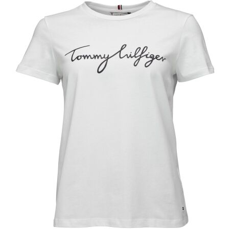 Tommy Hilfiger REG C-NK SIGNATURE TEE - Damen T-Shirt