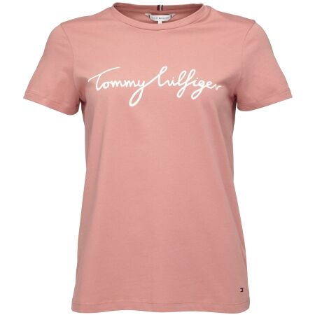 Tommy Hilfiger REG C-NK SIGNATURE TEE - Dámske tričko