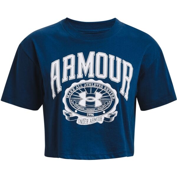 Under Armour COLLEGIATE CREST CROP Dámske tričko, modrá, veľkosť
