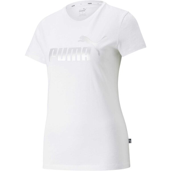 Puma ESS+ METALLIC LOGO TEE Дамска тениска, бяло, размер