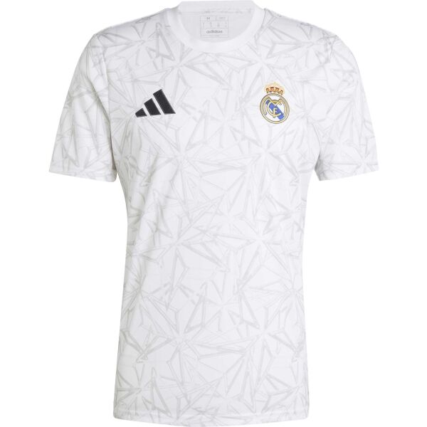 adidas REAL MADRID PRE-MATCH Pánske futbalové tričko, biela, veľkosť