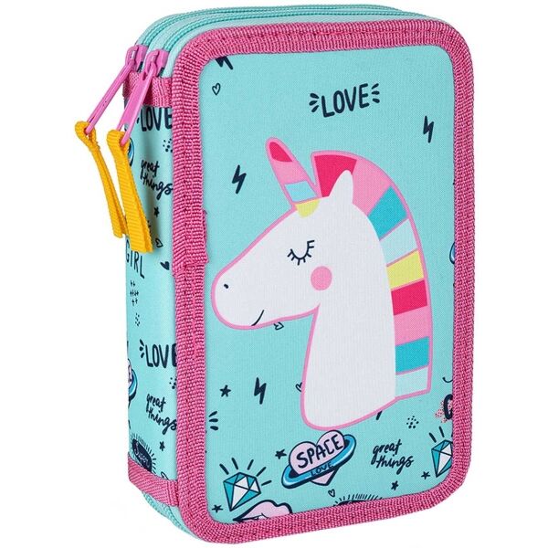 Oxybag UNICORN ICONIC Dvojposchodový peračník, tyrkysová, veľkosť