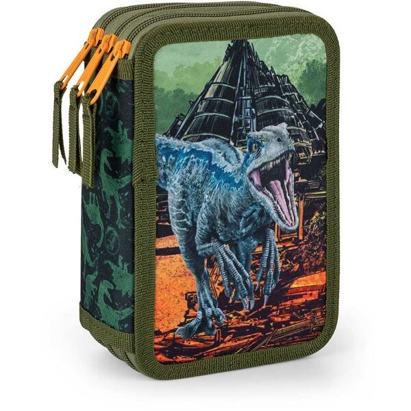 Oxybag JURASSIC WORLD Školský trojposchodový peračník, tmavo zelená, veľkosť