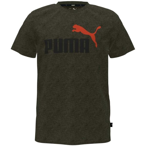 Puma ESS + 2 COL LOGO TEE Chlapčenské tričko, khaki, veľkosť