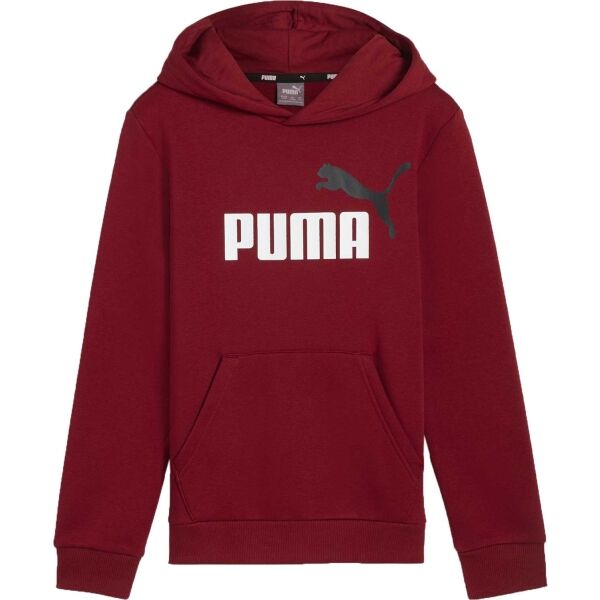 Puma ESS + 2 COL BIG LOGO HOODIE FL B Chlapčenská mikina, vínová, veľkosť