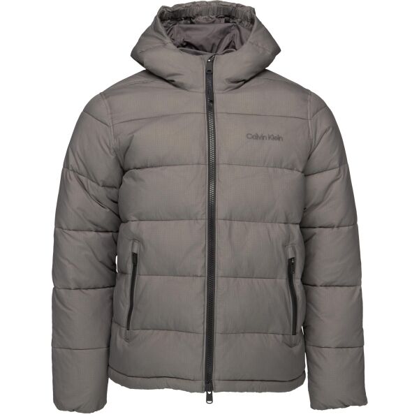 Calvin Klein PADDED JACKET Pánska bunda, sivá, veľkosť