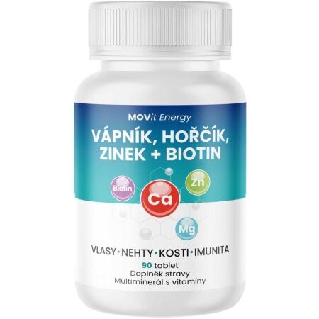 MOVIT ENERGY MOVIT VÁPNÍK + HOŘČÍK + ZINEK + BIOTIN 90 TABLET - Doplněk stravy