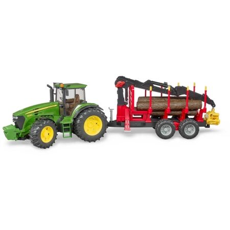 BRUDER JOHN DEERE WITH FORESTRY TRAILER - Traktor s prikolicom i trupcima