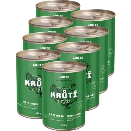 LOUIE KRŮTÍ S RÝŽÍ 8x 400 G - Psí konzervy