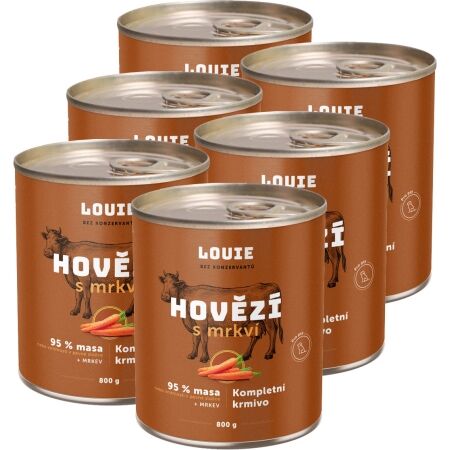 LOUIE HOVĚZÍ S MRKVÍ 6x 800 G - Psí konzervy