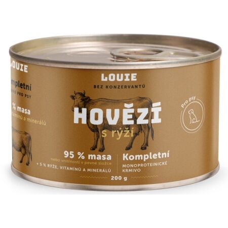 LOUIE Hovězí s rýží 200g - Psí konzerva