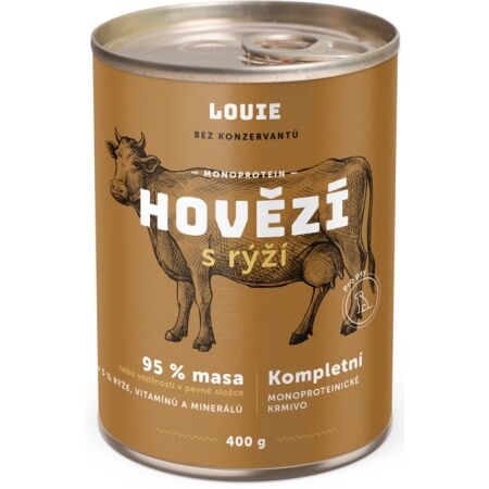 LOUIE Hovězí s rýží 400g - Psí konzerva