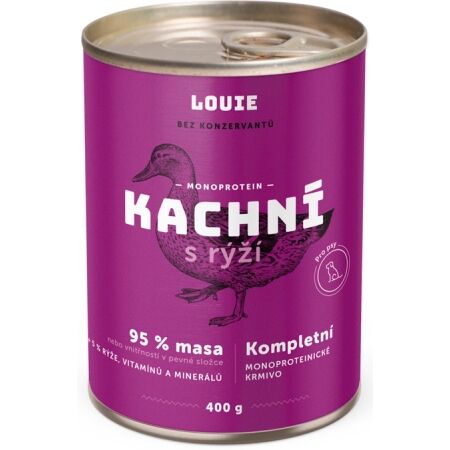 LOUIE KACHNÍ S RÝŽÍ 400 G - Psí konzerva