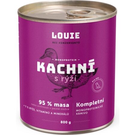 LOUIE KACHNÍ S RÝŽÍ 800 G - Psí konzerva