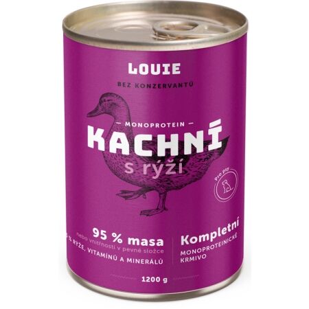 LOUIE KAČACIE S RYŽOU 1 200 G - Konzerva pre psov