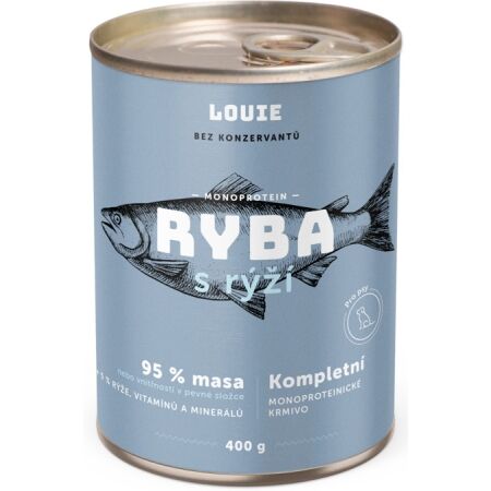 LOUIE RYBÍ S RÝŽÍ 400 G - Psí konzerva