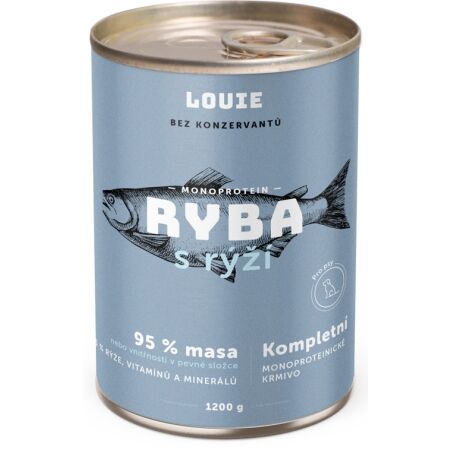 LOUIE RYBÍ S RÝŽÍ 1 200 G - Psí konzerva