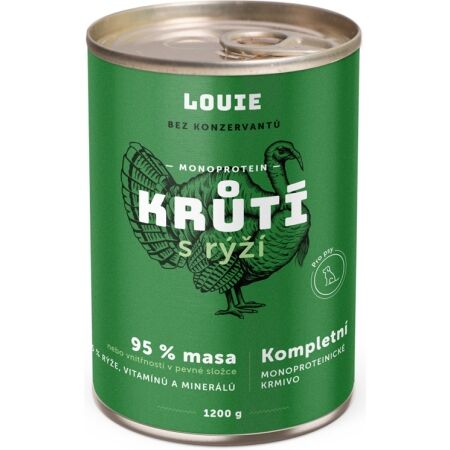 LOUIE KRŮTÍ S RÝŽÍ 1 200 G - Psí konzerva