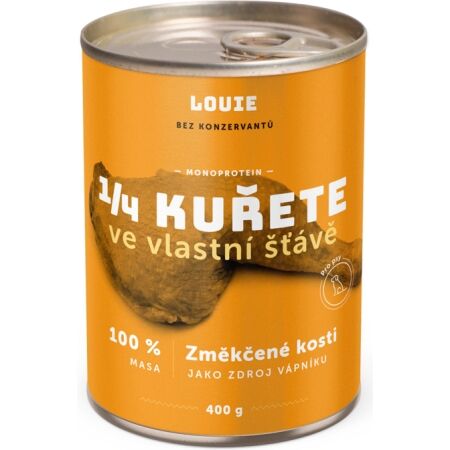 LOUIE 1/4 kuřete 100 % maso 400 g - Psí konzerva