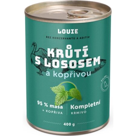 LOUIE Krůtí s lososem a kopřivou 400 g - Psí konzerva