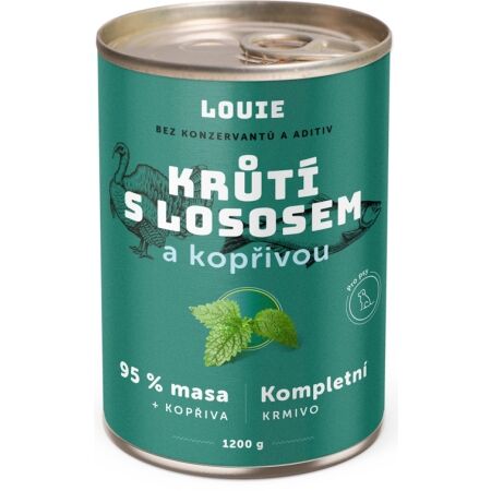 LOUIE Krůtí s lososem a kopřivou 1200 g - Psí konzerva