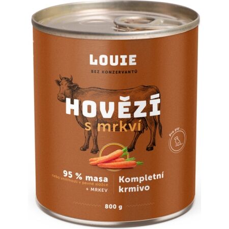 LOUIE HOVÄDZIE S MRKVOU 800 G - Konzerva pre psov