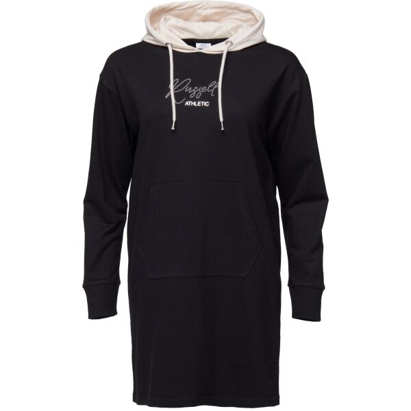 Russell Athletic DRESS HOODIE Dámske šaty, čierna, veľkosť