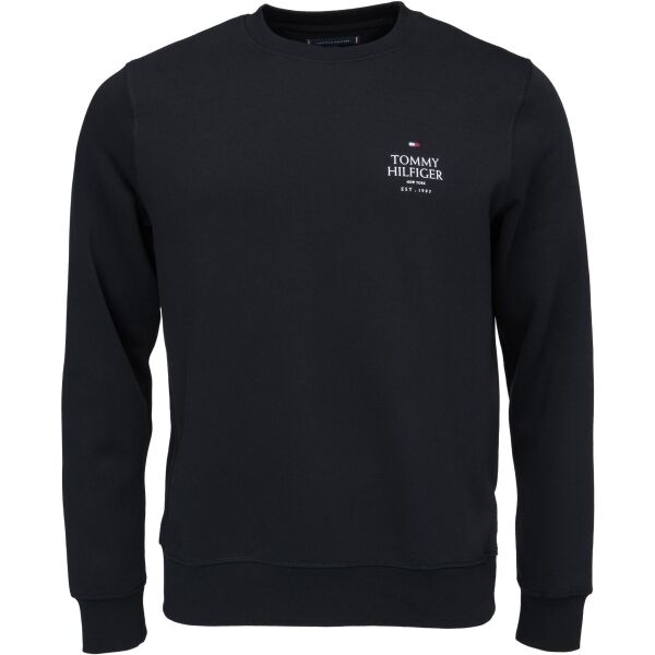 Tommy Hilfiger STACK SWEATSHIRT Pánska mikina, čierna, veľkosť