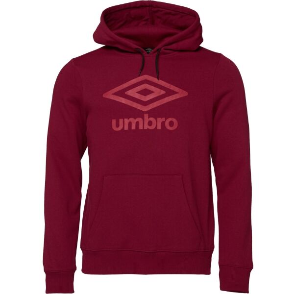 Umbro LARGE LOGO HOODIE ESSENTIALS Pánska mikina, vínová, veľkosť