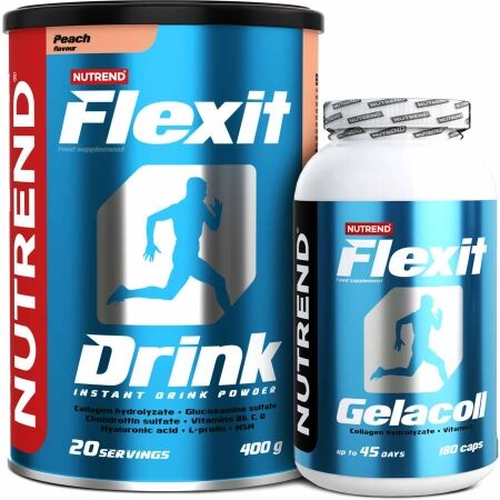 Nutrend FLEXIT DRINK BROSKEV 400 G +  FLEXIT GELACOLL 180 CAPS - Kloubní výživa