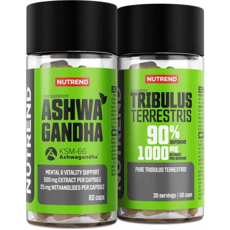 Nutrend ASHWAGANDHA 60 KAPSLÍ + TRIBULUS TERRESTRIS 60 KAPSLÍ - Doplněk stravy