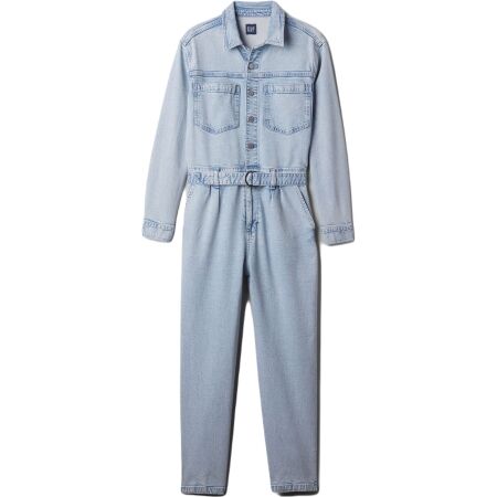 GAP LS DENIM BELTED JUMPSUIT - Dámský overal