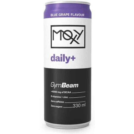 GymBeam MOXY DAILY+ 330 ML MODRÉ HROZNY - Funkční bezkofeinový nápoj