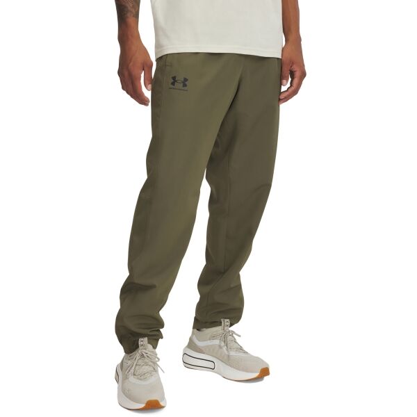 Under Armour RIVAL WOVEN PANTS Pantaloni de bărbați, verde închis, mărime M