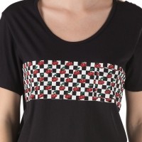 CHECKER CHERRY POCKET TEE - Stylové dámské tričko